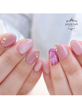 ピオニーネイル(peony nail)/紫色のダリア