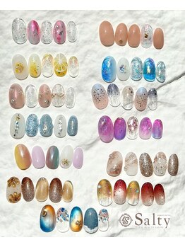 ネイルアンドアイラッシュサロン ソルティ 寺田町(salty)の写真/手元が綺麗に見える上品デザインが豊富！【マンスリー￥5500円季節の選べるデザインコース￥6160円】
