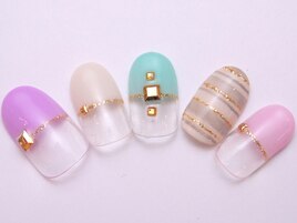 パステルボーダーネイル