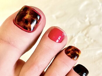 ヌーベルネイル(Nouvelle Nail)/べっこう×フットネイル