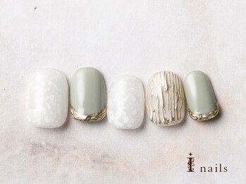 アイネイルズ 横浜EAST店(I-nails)/シンプルニュアンスミラーネイル