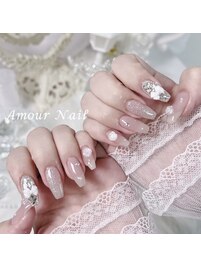 バラ×埋めつくしネイル