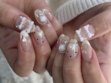 エクリュ(ecru.)/White girly nail