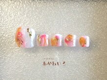 ネイルサロン あかねいろ/春夏フット　ニュアンスピンク