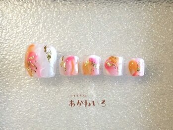 ネイルサロン あかねいろ/春夏フット ニュアンスピンク