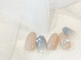 ワンホンネイル★くすみブルー