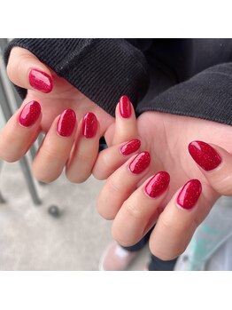 ネオリーブロア 鶴川店(NEOLIVE ROA)/赤ラメネイル