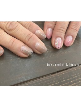 ネイルサロンアンドスクール ビーアンビシャス(be ambitious)/グラデーションアシメ.・*