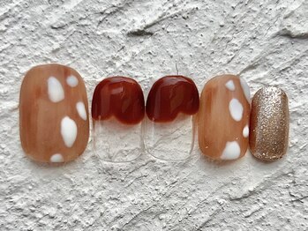 カラ ネイル 中津店(calla nail)/バンビ柄ネイル