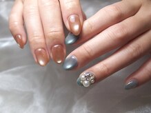 クリア 広尾 恵比寿(CLEAR)/3Dビジュー×マグネットネイル