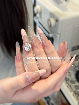 スターワン(STAR ONE)の写真/深爪/爪の薄さ/フォルム/爪が折れやすい等お悩みの方にもオススメ♪長さ出しで女性らしい理想のお手元に★