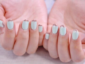 ラルネイル 大宮(Lull. nail)/*ミント*メタリックフレンチ*