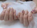 ホログラムフラワーの夏ネイル