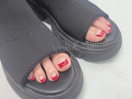 チェリーレッドフレンチネイル☆