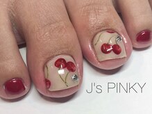 ネイルスペース ジェイズ ピンキー(NAIL SPACE J's PINKY)/フットでさくらんぼアート