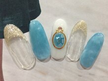 ネイルサロン リリオ(Nail Salon Ririo)/ラメフレンチとマーブル