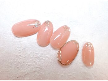 ナル バイ ネイルブレイク(Nalu by Nail Break)/ピンク×ジュエリー風