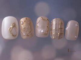 ニュアンスツイードミラーネイル