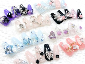 ネイルコレクション ピンク(Nail Collection Pink)/ジェル：パーツ放題★ハート：蝶