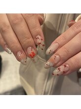 クレオネイルズ(Cleo Nails)/ガーリークリスマスネイル