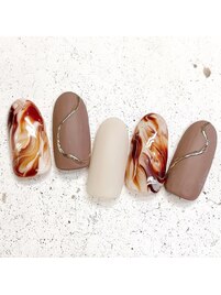 チョコマーブルネイル