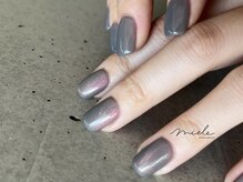 ミエレ(miele)/くすみピンク冬マグネットネイル