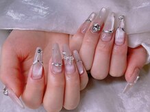 エムズ ネイルサロン(M2)/長さだし水光マグネットネイル