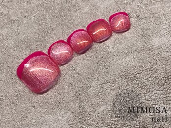 ミモザネイル(MIMOSA Nail)/ネオンマグネット×細フレ