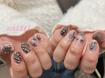 ミリネイルズ(milli nails)/Y2ピンクシルバー