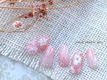 ソウ 難波店 nail salon Sou/桜風フラワーnail