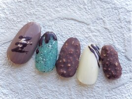 バレンタインチョコアートネイル