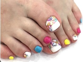【親指アートフットネイル】