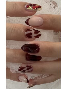 エムワイエスドットネイル(mys.nail)/フレンチ＋ハートネイル
