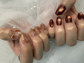 ネイルサロンアンドスクール ニコ(NICO)/ボルドーとインク