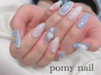 ポミーネイル 渋谷店(Pomy nail)/ブルーホワイトパールネイル