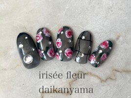 手書きフラワー☆シアーブラック