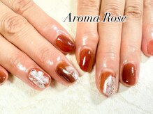 アロマローズ(Aroma Rose)/秋ネイル　ヴィンテージフラワー