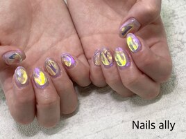 氷ネイル×うるうるネイル×春
