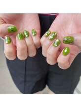 プリュネ(Prune)/ハートホロ/黄緑/ゴールド