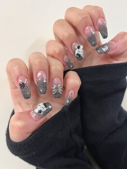 ノラ シブヤ(NORA SHIBUYA)/リボンネイル/ブラックネイル