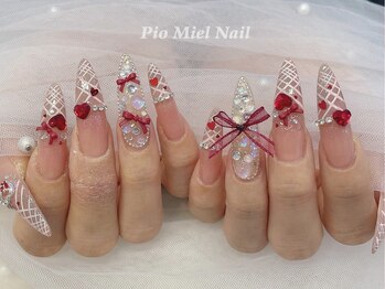 レッドハート×リボン×チェック