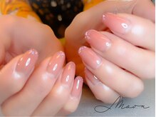 グラデーション×先端ラメ