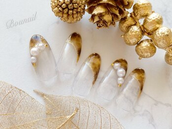 ボネール(nail ＆ eyelash Bounail)/9980円 パール ヒョウ柄 べっ甲