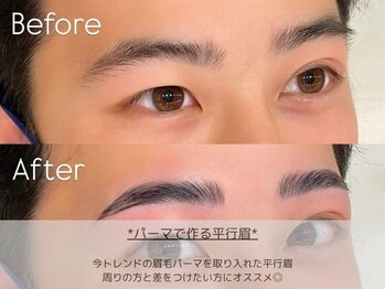 ミレボ 心斎橋(ME.REBO)/心斎橋パーマで作る平行眉#眉wax