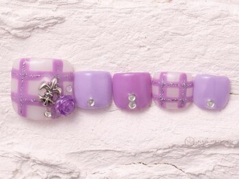 ネイルメゾン 渋谷店(NAIL MAISON)/パープルチェック柄¥9000