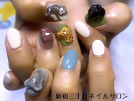 新宿３dネイル 動物ネイル