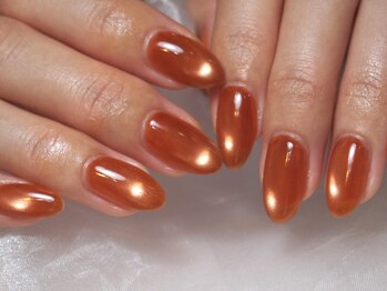 クリア 広尾 恵比寿(CLEAR)/オレンジマグネットネイル