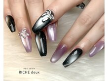 リッシュ ドゥ(RICHE deux)/ブラック×パープルギャルネイル