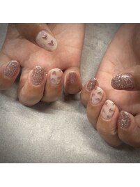 2025夏ネイル【ミラーハート】