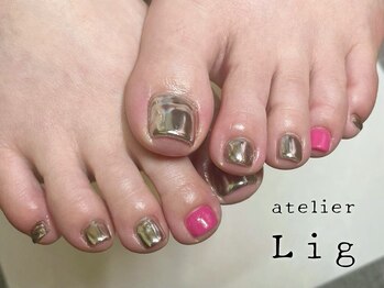 アトリエ リグ(atelier Lig)の写真/フットネイルで足元を華やかに♪お家時間も気分UP!角質ケア・巻き爪ケアメニューもあり◎[若松河田/東新宿]